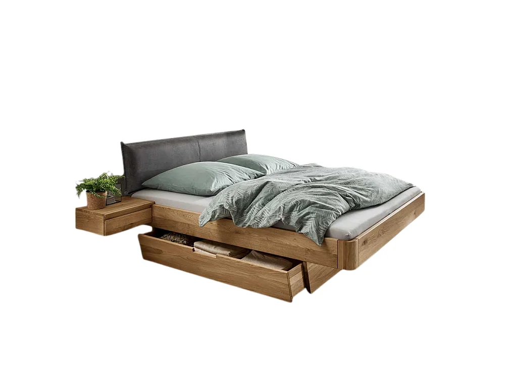 Schubkastenbett mit 2 Nachtkonsolen 45 cm Einstiegshöhe (dreiteilig)