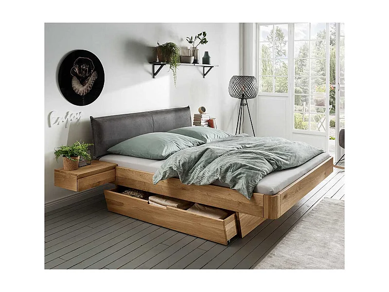 Schubkastenbett mit 2 Nachtkonsolen 45 cm Einstiegshöhe (dreiteilig)