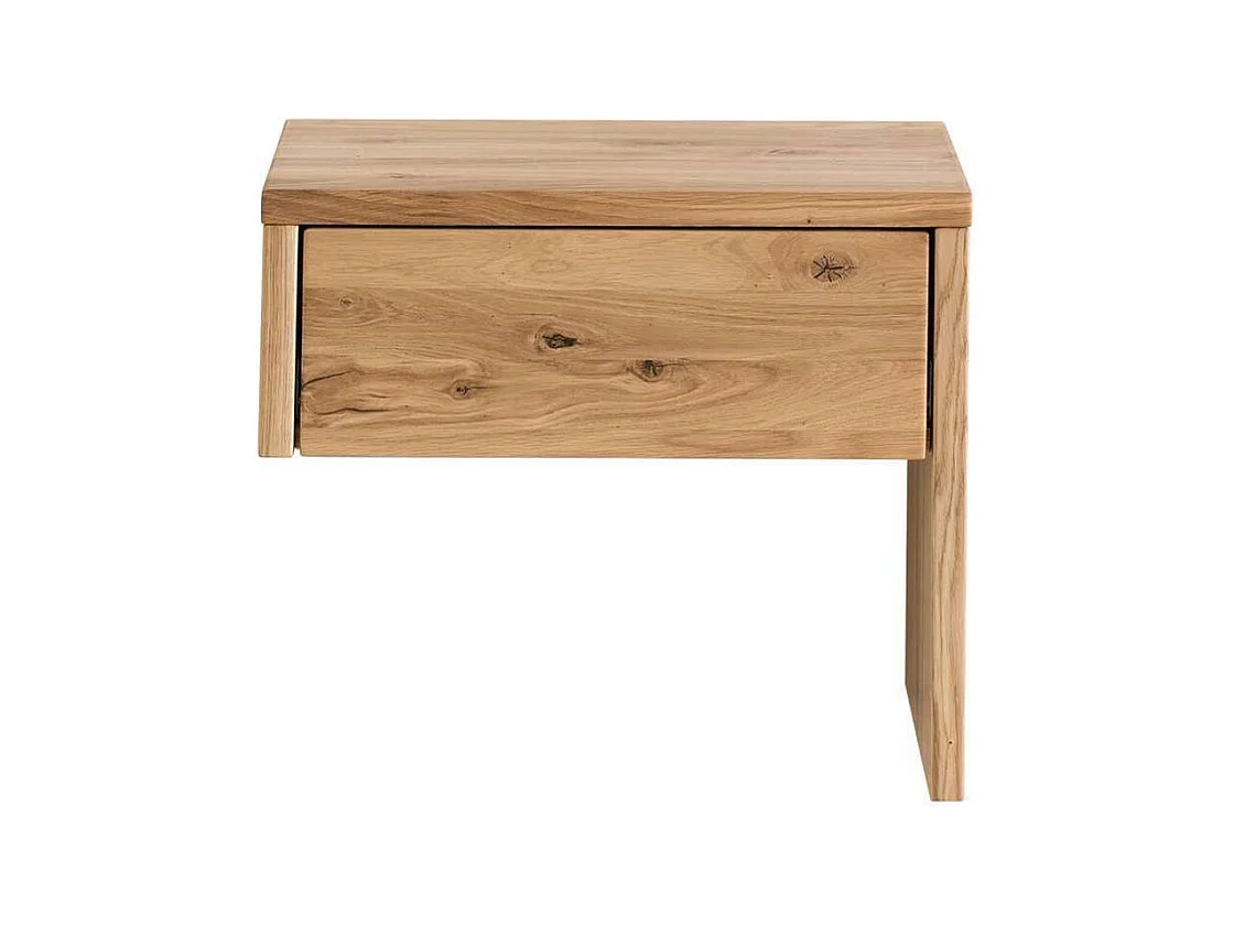 Schubkastenbett Vollholzbett in Wildeichefarben und modernem Design (dreiteilig)