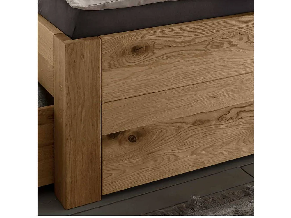 Naturholzbetten Schubkastenbetten in Wildeichefarben in modernem Design (dreiteilig)