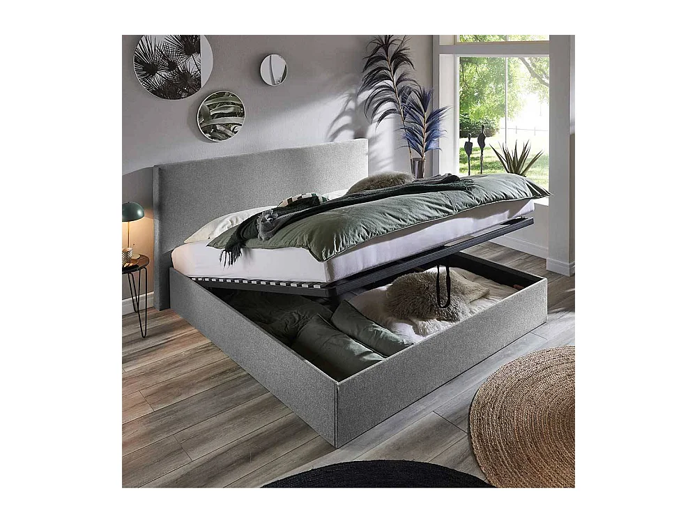 Polsterbett Hellgrau 140x200 cm in modernem Design 107 cm hoch