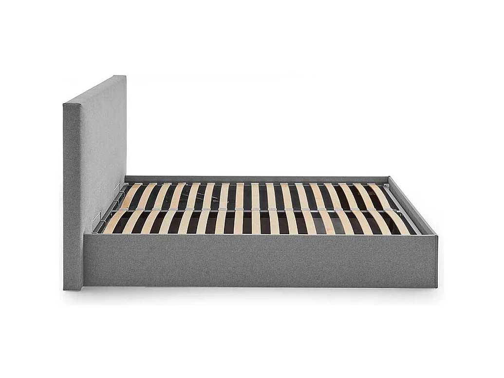 Polsterbett Hellgrau 140x200 cm in modernem Design 107 cm hoch