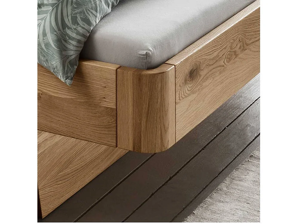 Schubladenbett Vollholzbett inklusive zwei Nachtkommoden geölt (dreiteilig)