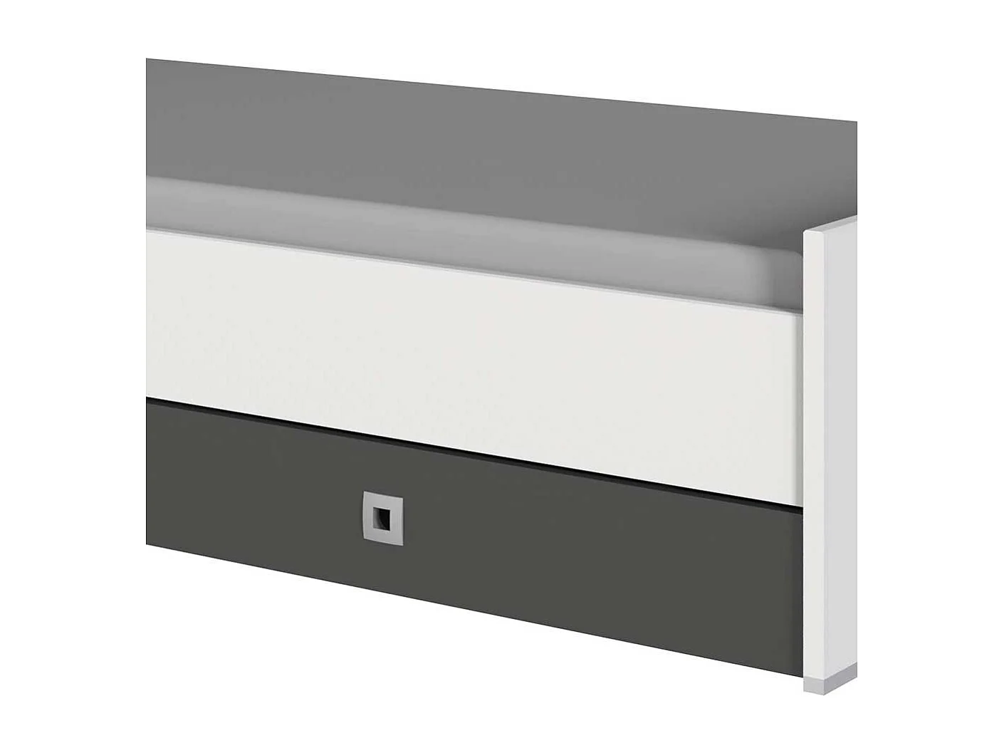 Günstiges Singlebett in Weiß und Dunkelgrau Variante mit Schubladen