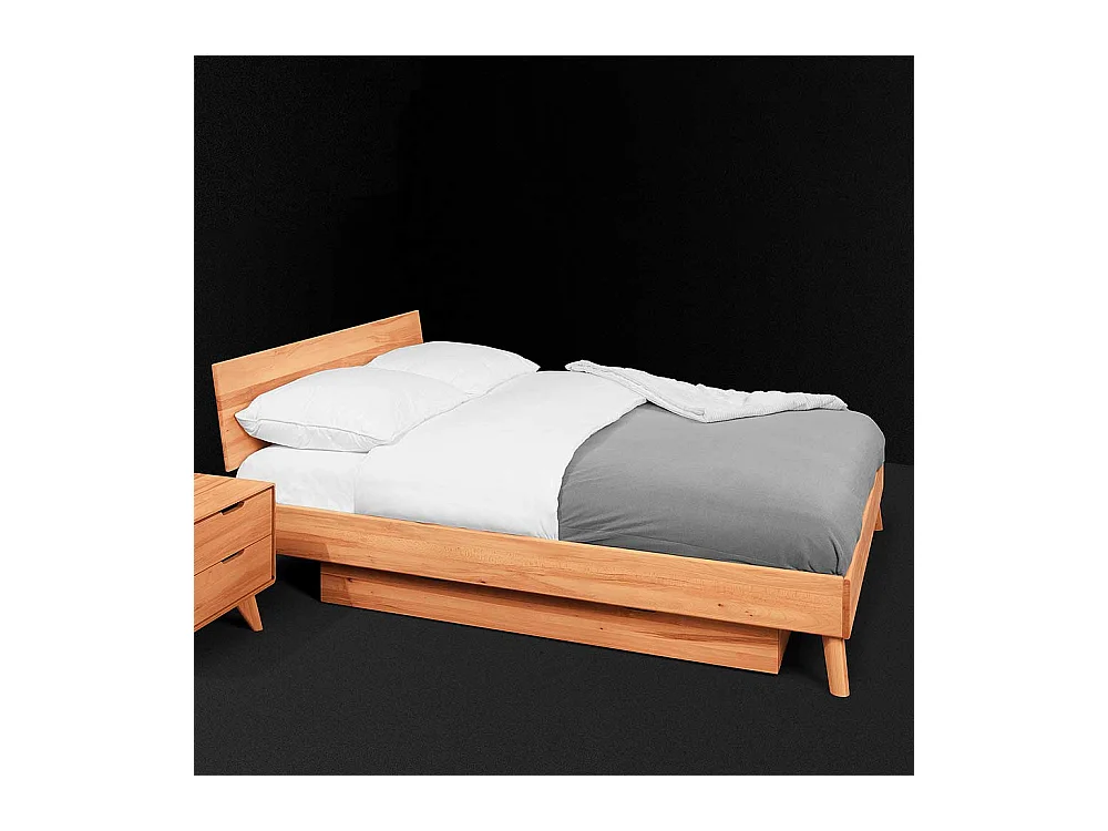 Massivholzbett mit Schublade Kernbuche ge�lt