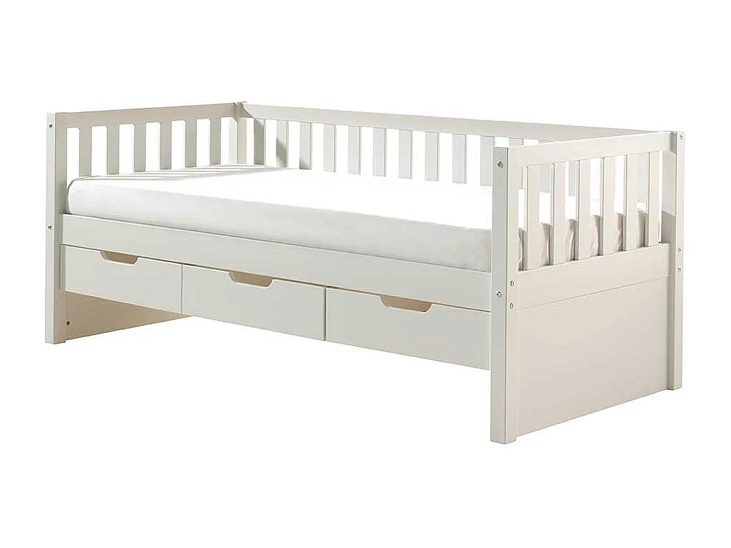 Kojenbett mit Schubladen in Weiß Skandi Design