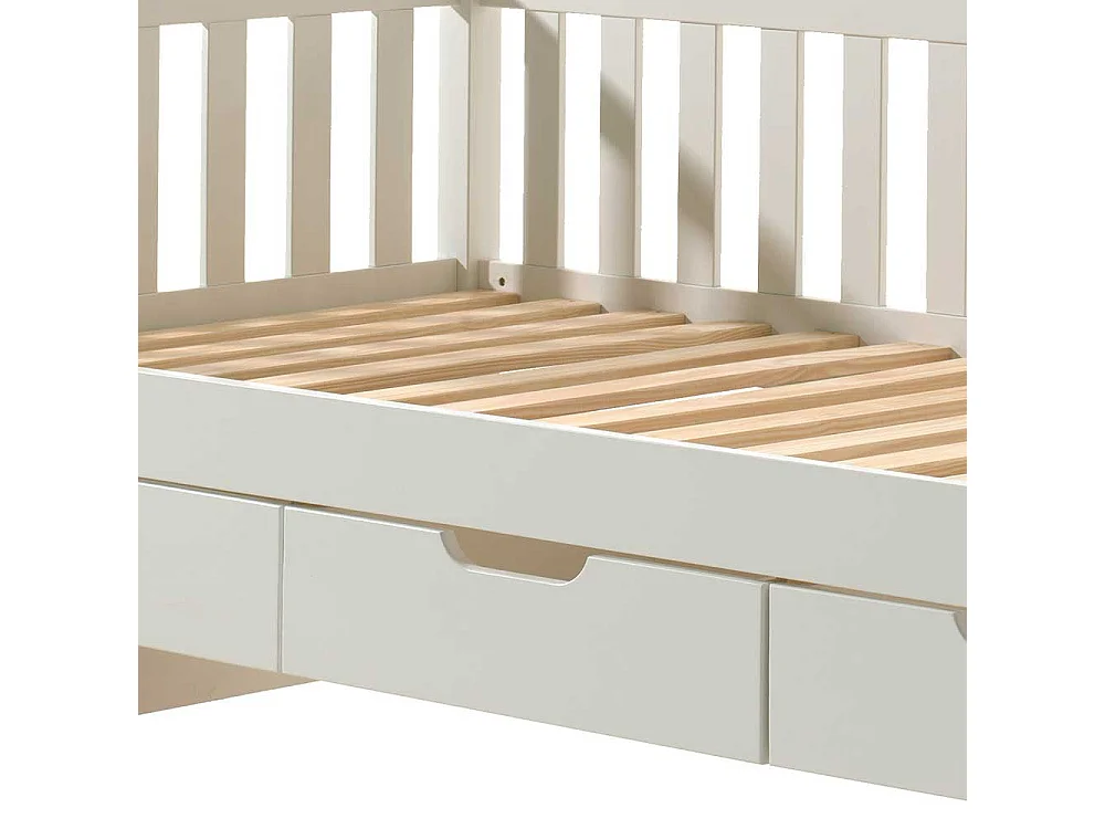 Kojenbett mit Schubladen in Weiß Skandi Design