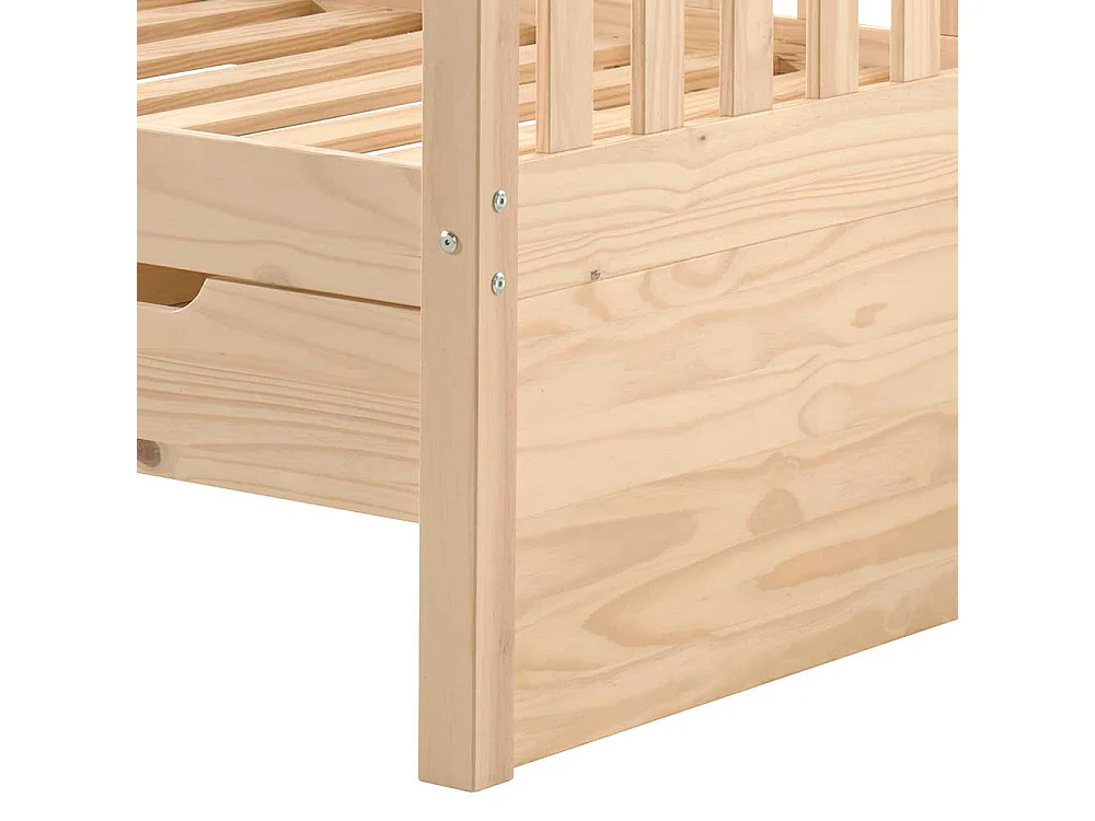 Kojenbett mit Schubladen aus Kiefer Massivholz Skandi Design