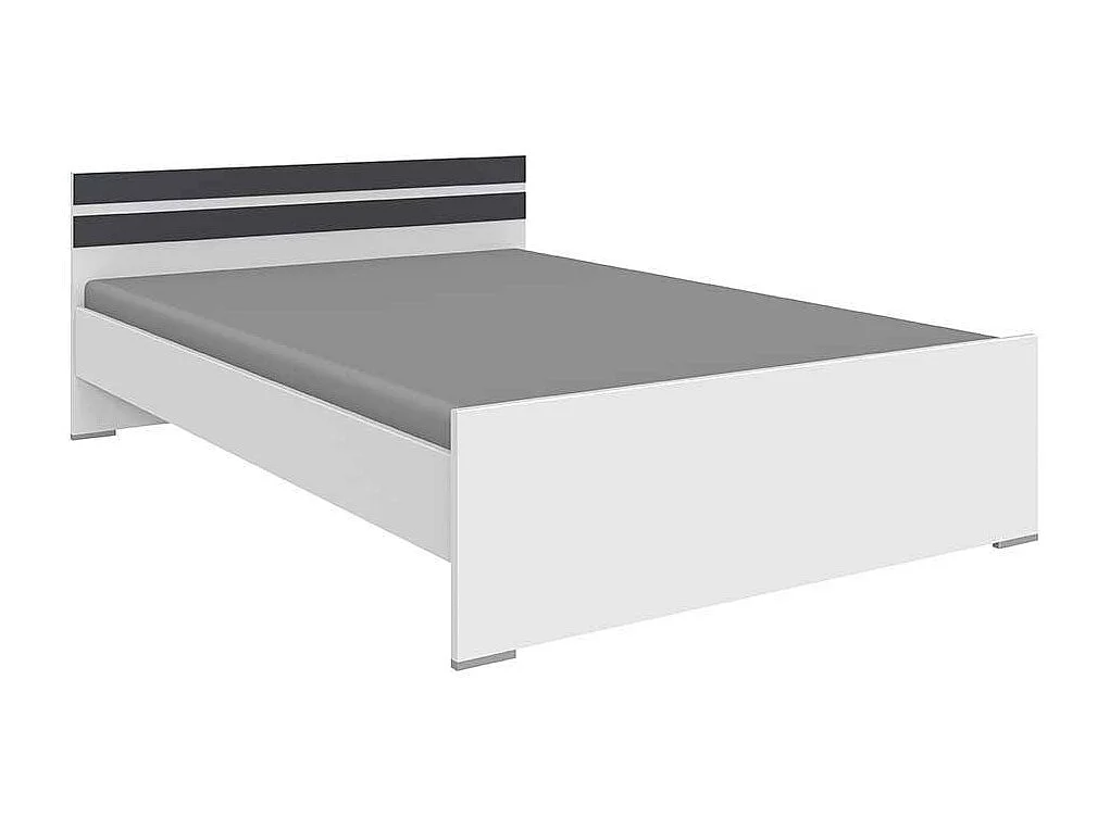 Günstiges Singlebett in Weiß und Dunkelgrau Variante mit Schubladen