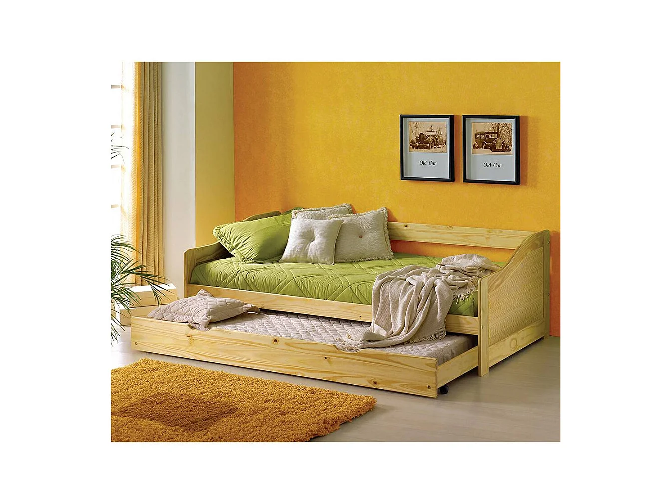 Holzbett aus Kiefer Massivholz Ausziehbett