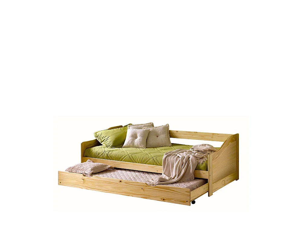 Holzbett aus Kiefer Massivholz Ausziehbett