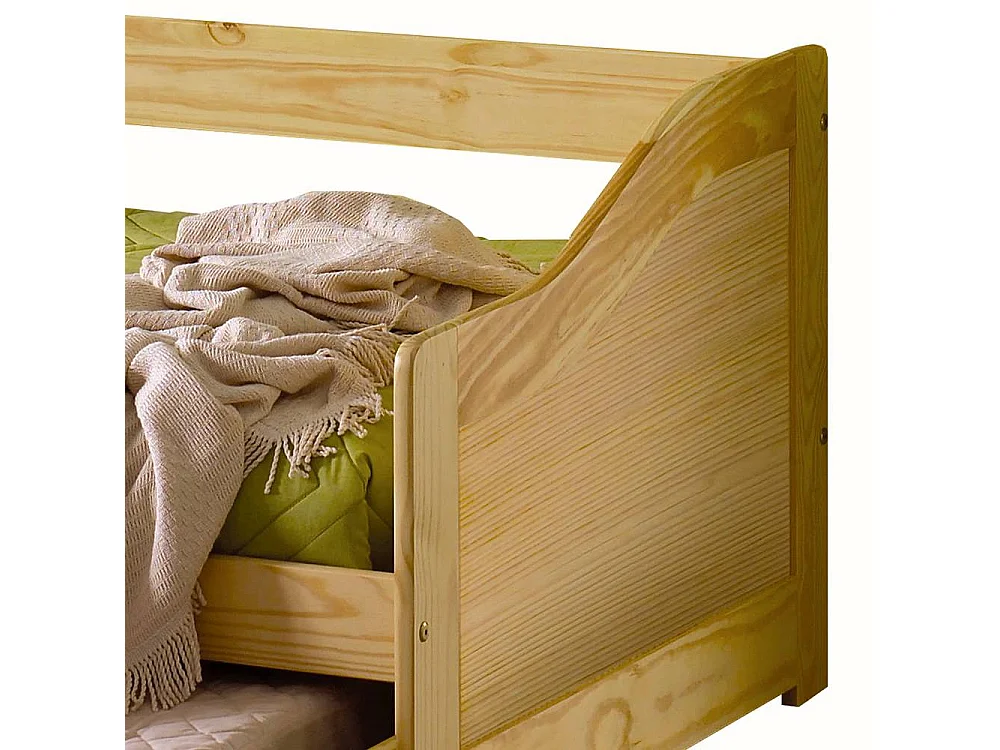 Holzbett aus Kiefer Massivholz Ausziehbett