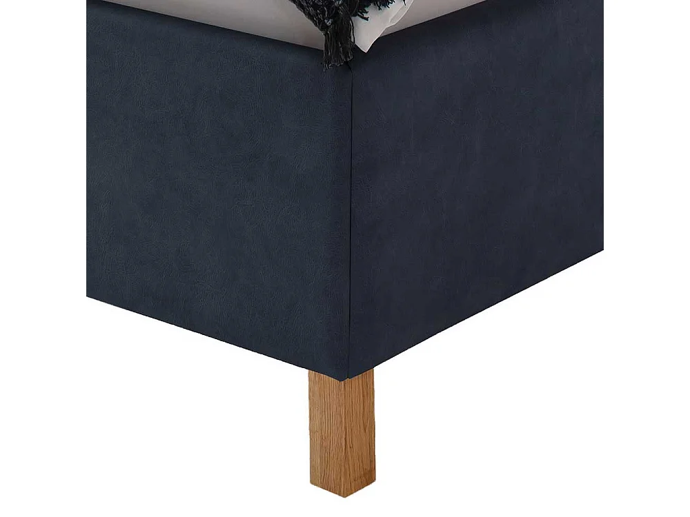 Mikrofaser Polster Bett in Blaugrau Bettkasten