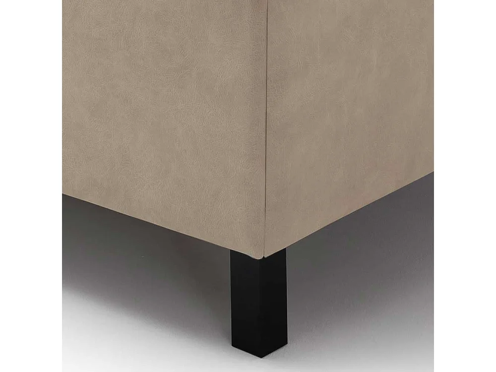 Mikrofaser Polsterbett mit gestepptem Kopfteil Bettkasten