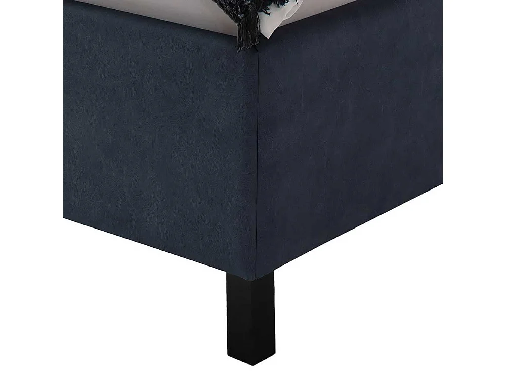 Polsterbett Blaugrau mit Microfaser Bezug Bettkasten