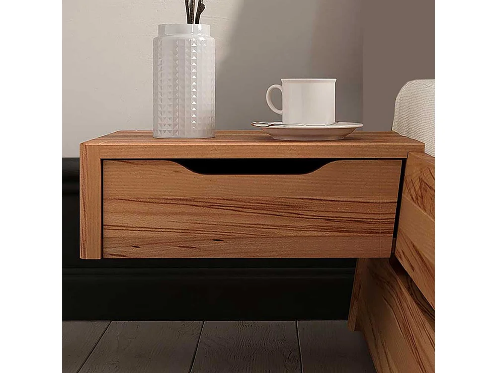 Doppelbettgestell aus Kernbuche Massivholz modernem Design