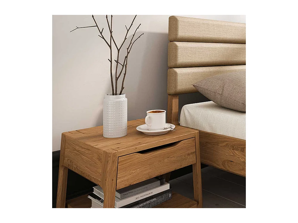 Holzbett in Wildeichefarben Beige