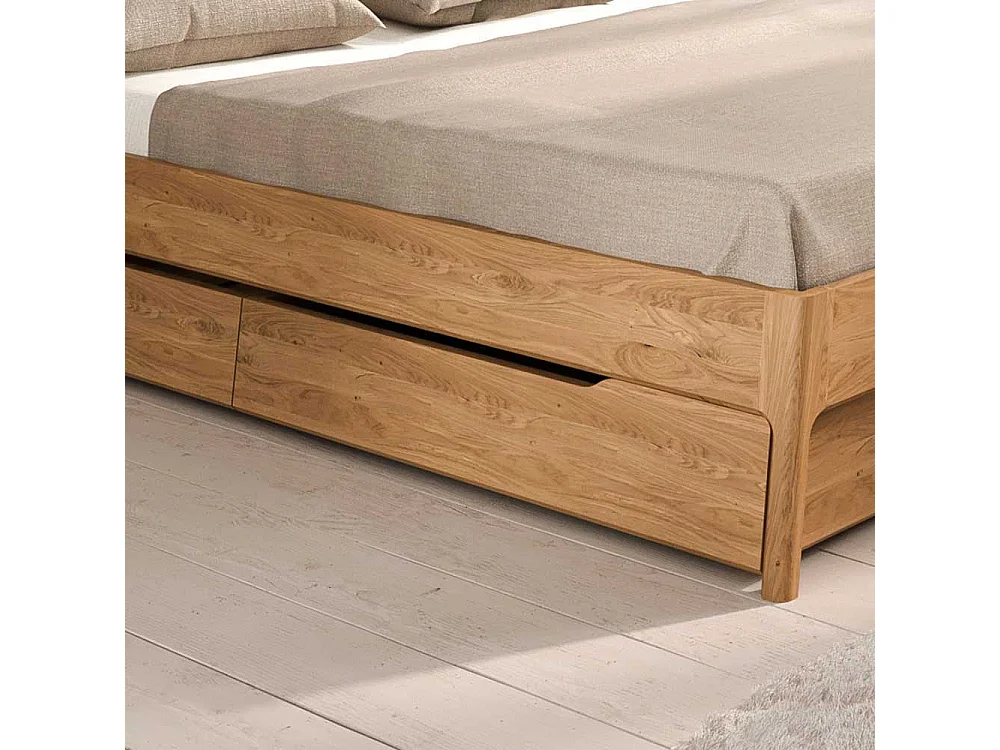 Breites Bett mit Konsolen - 214 cm tief 152 cm breit (dreiteilig)