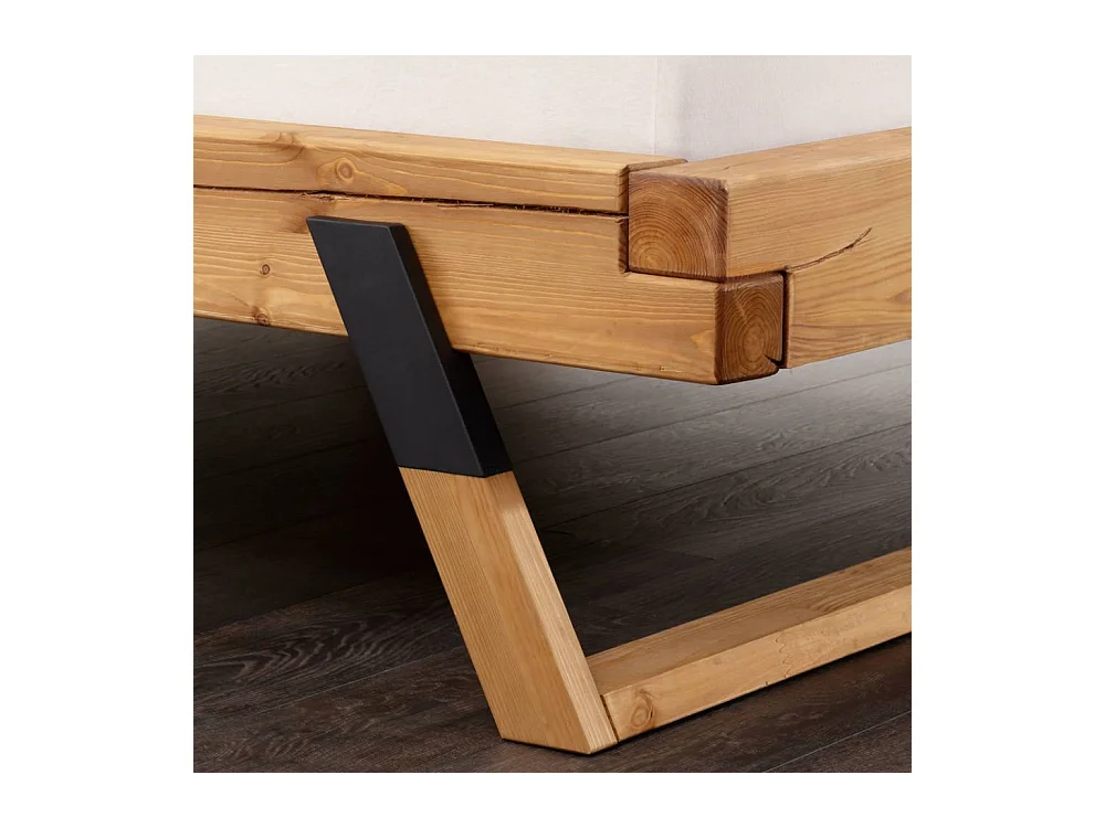 Bettgestell Massivholzbett aus Massivholz mit Mittelsteg
