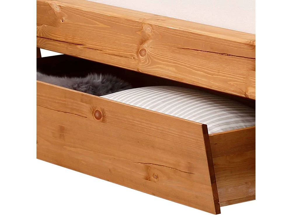 Holzbett Doppelbett auf Kufen mit Massivholz Oberfläche