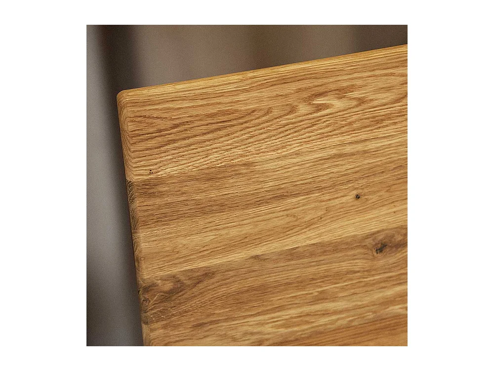 Singlebett aus Wildeiche Massivholz Bettkasten