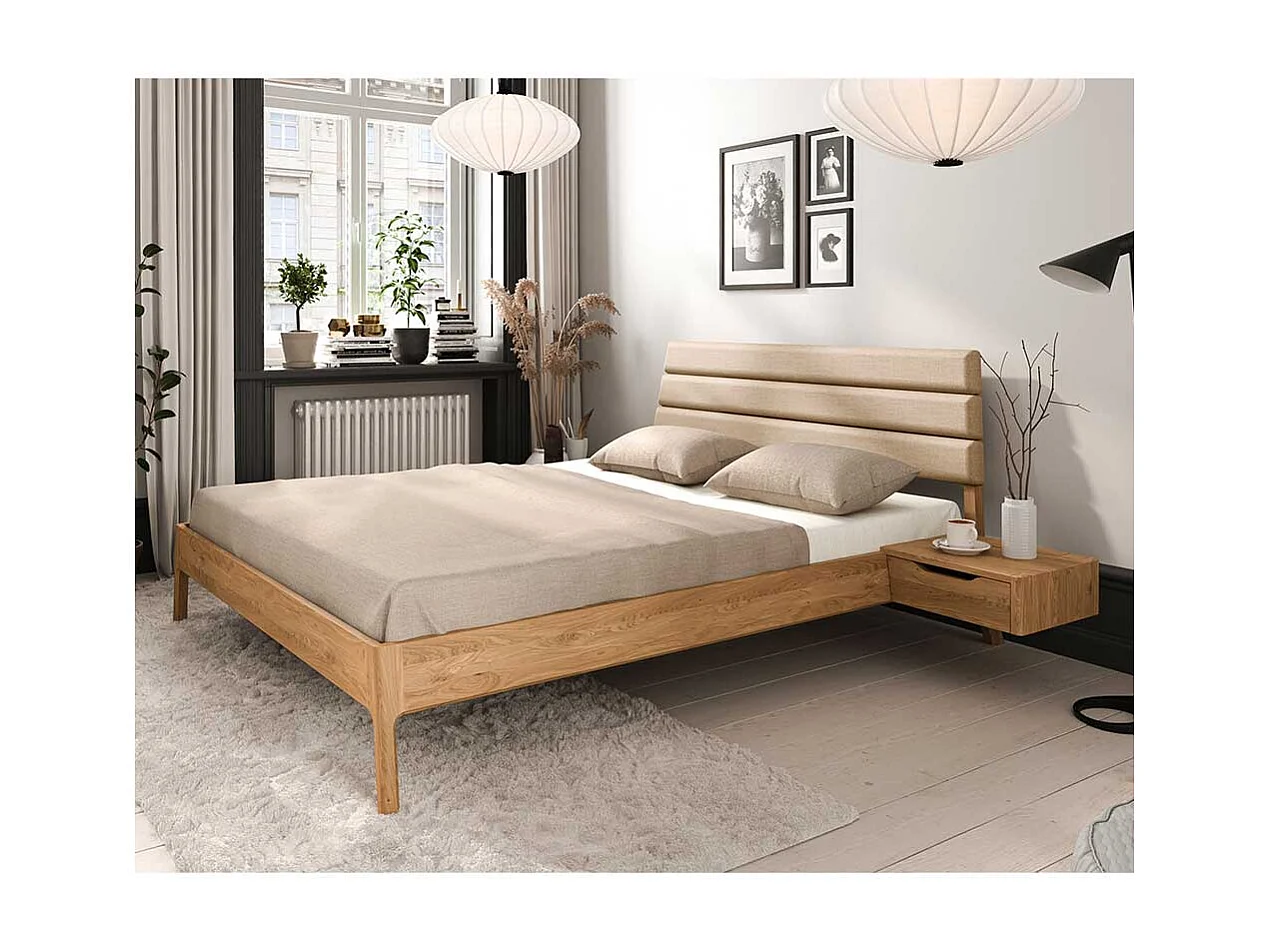 Breites Bett mit Konsolen - 214 cm tief 152 cm breit (dreiteilig)