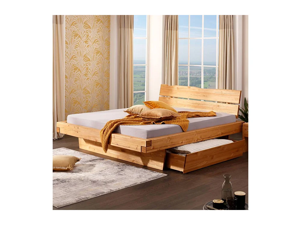 Massivholzbett Holzbett mit Wangen geölt