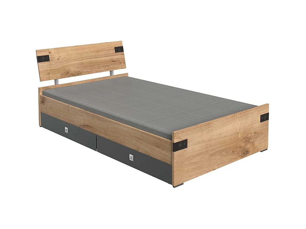 Niedriges Bettgestell Made in Germany Industry und Loft Stil