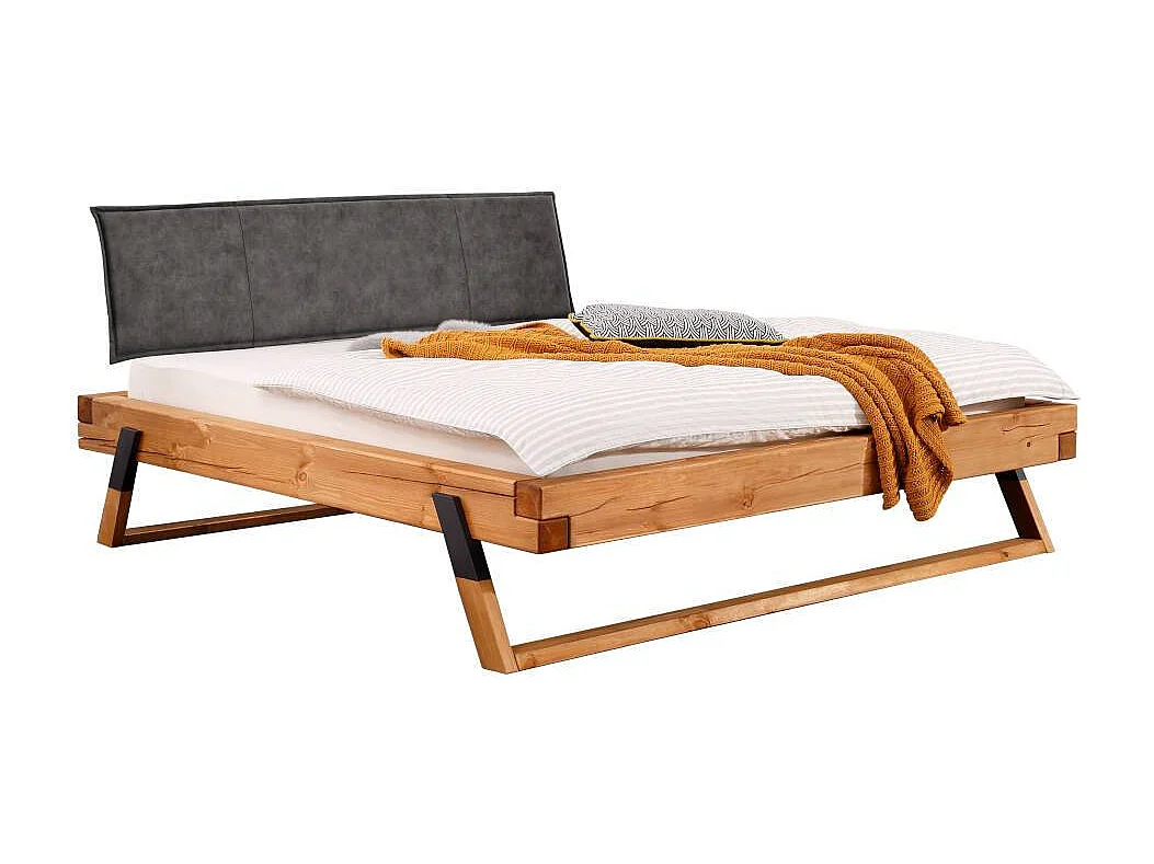 Bettgestell Massivholzbett aus Massivholz mit Mittelsteg