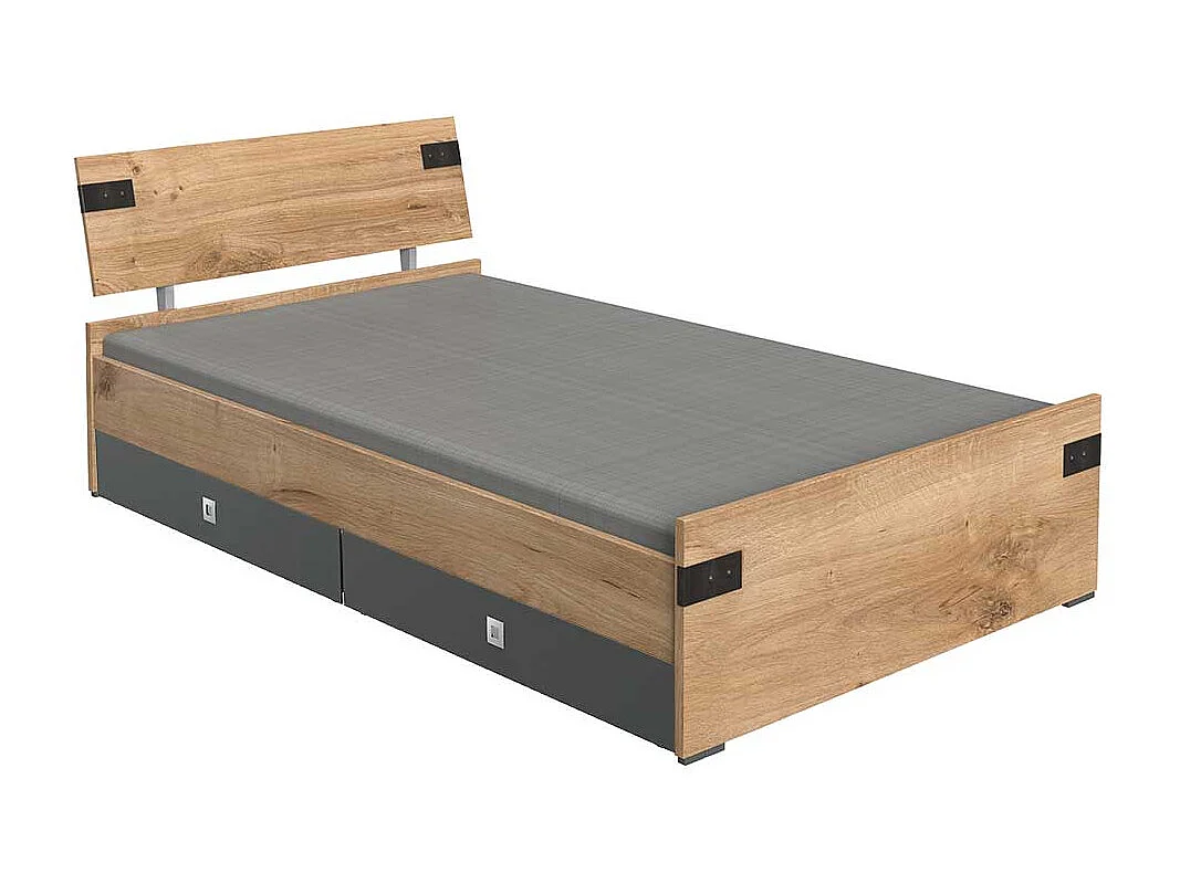 Niedriges Bettgestell Made in Germany Industry und Loft Stil