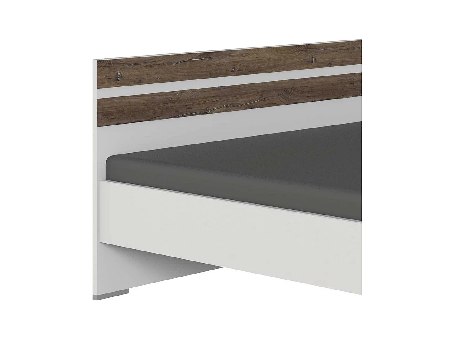 Jugendbettgestell in Holzoptik verwittert und Weiß modernem Design