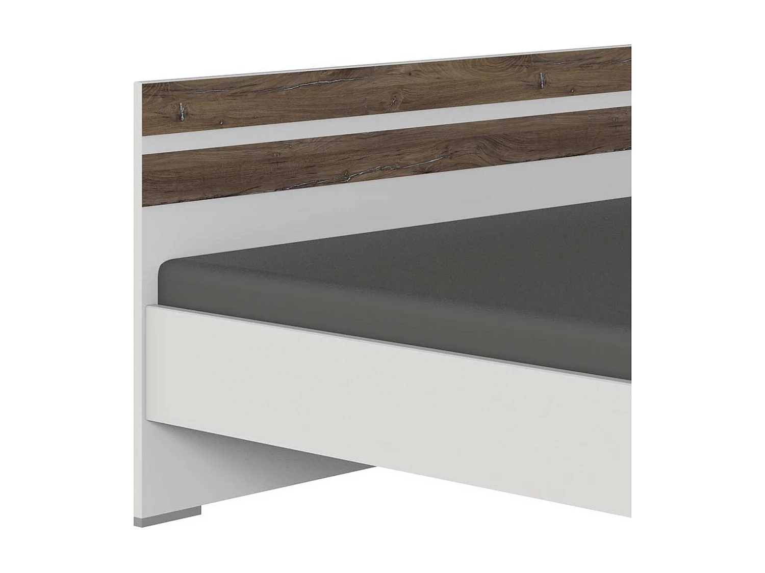 Jugendbettgestell in Holzoptik verwittert und Weiß modernem Design