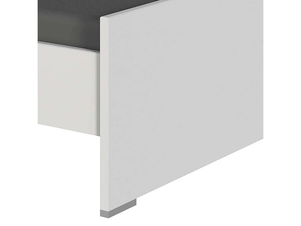 Jugendbettgestell in Holzoptik verwittert und Weiß modernem Design