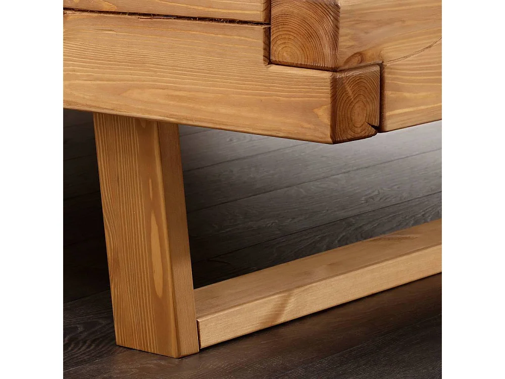 Bettgestell Massivholzbettgestell aus Kiefer Massivholz auf Kufen