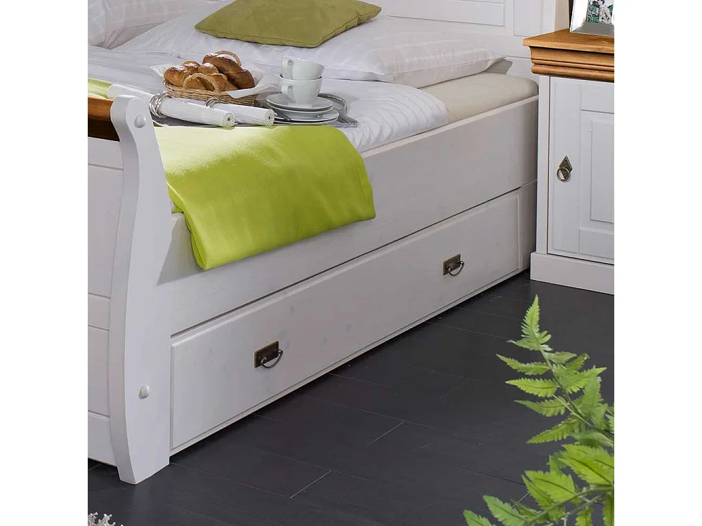 Ehebett in Weiß Honigfarben