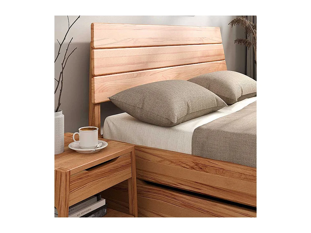 Naturholzbetten in Kernbuchefarben 94 cm Kopfteil