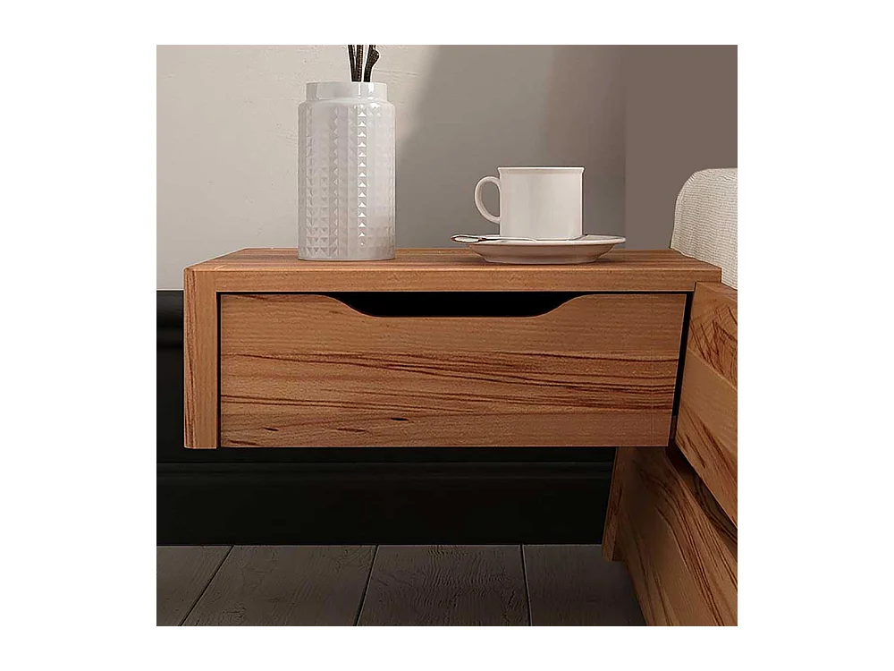 Doppelbettgestell aus Kernbuche Massivholz modernem Design