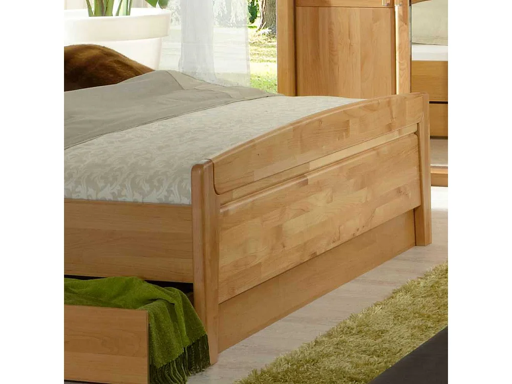 Doppelbett aus Erle Teilmassiv Bettkasten
