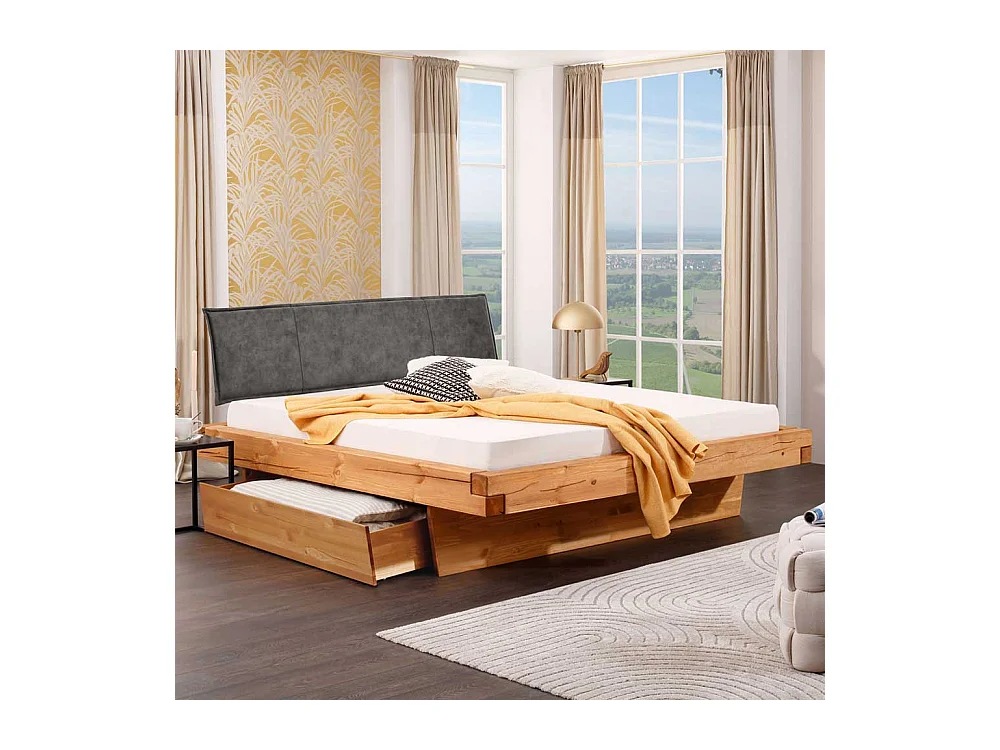 Doppelbett Holzbett aus Massivholz in Eichefarben