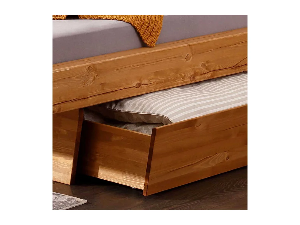 Doppelbett Holzbett aus Massivholz in Eichefarben