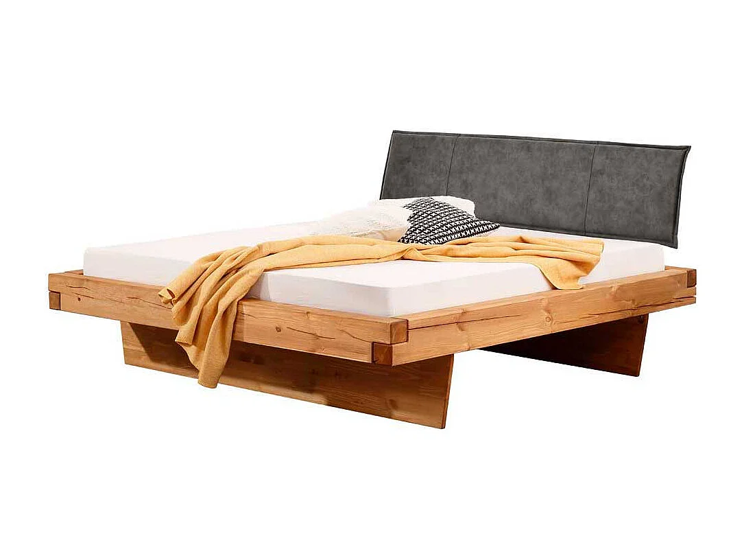 Doppelbett Holzbett aus Massivholz in Eichefarben