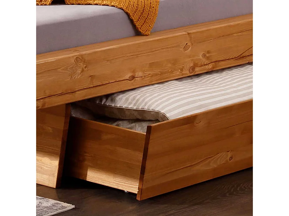 Doppelbett Holzbett aus Massivholz in Eichefarben