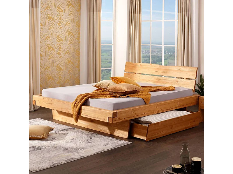 Massivholzbett Holzbett mit Wangen geölt