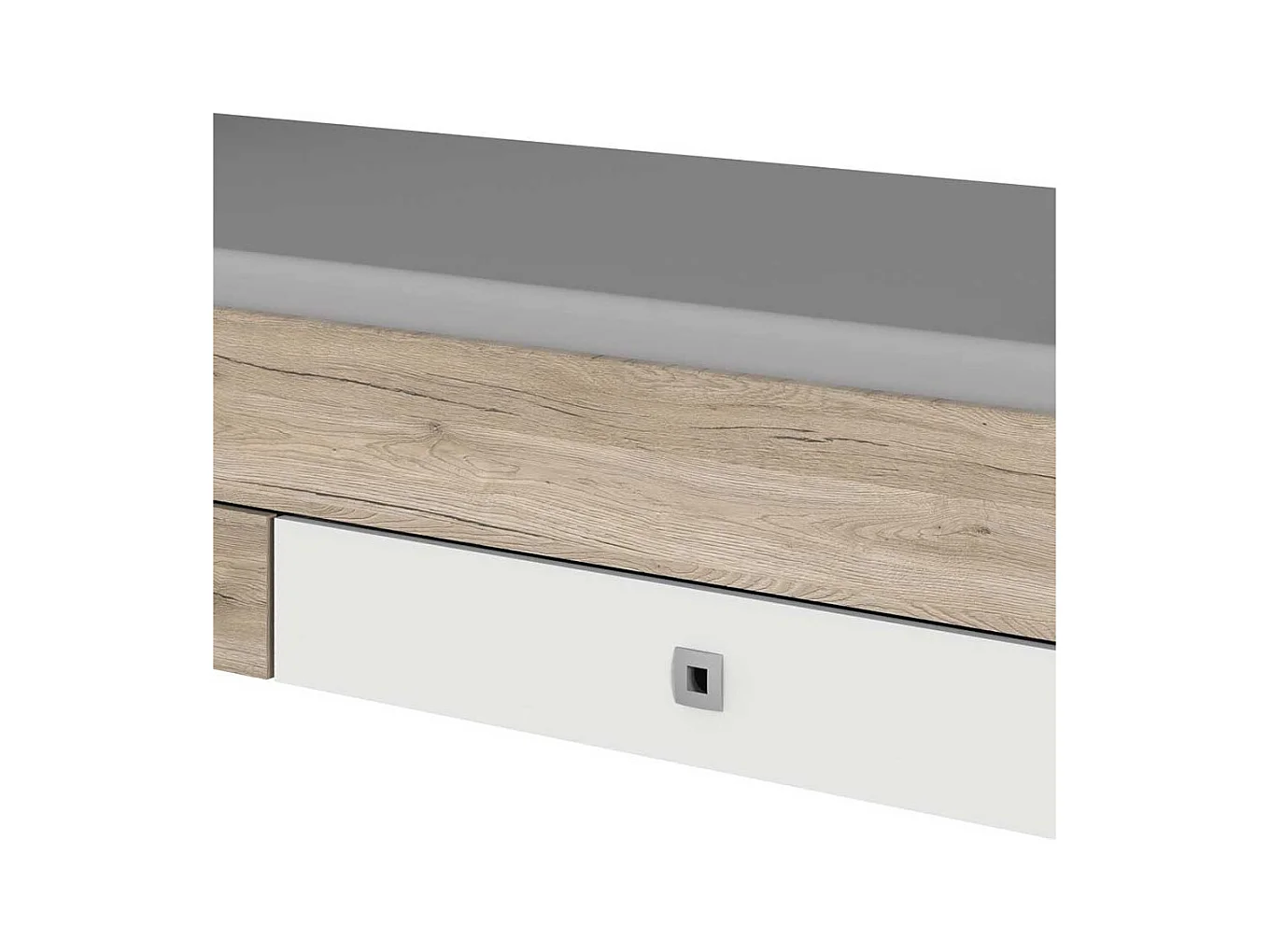 Günstiges Jugendbett in Eiche San Remo und Weiß Made in Germany