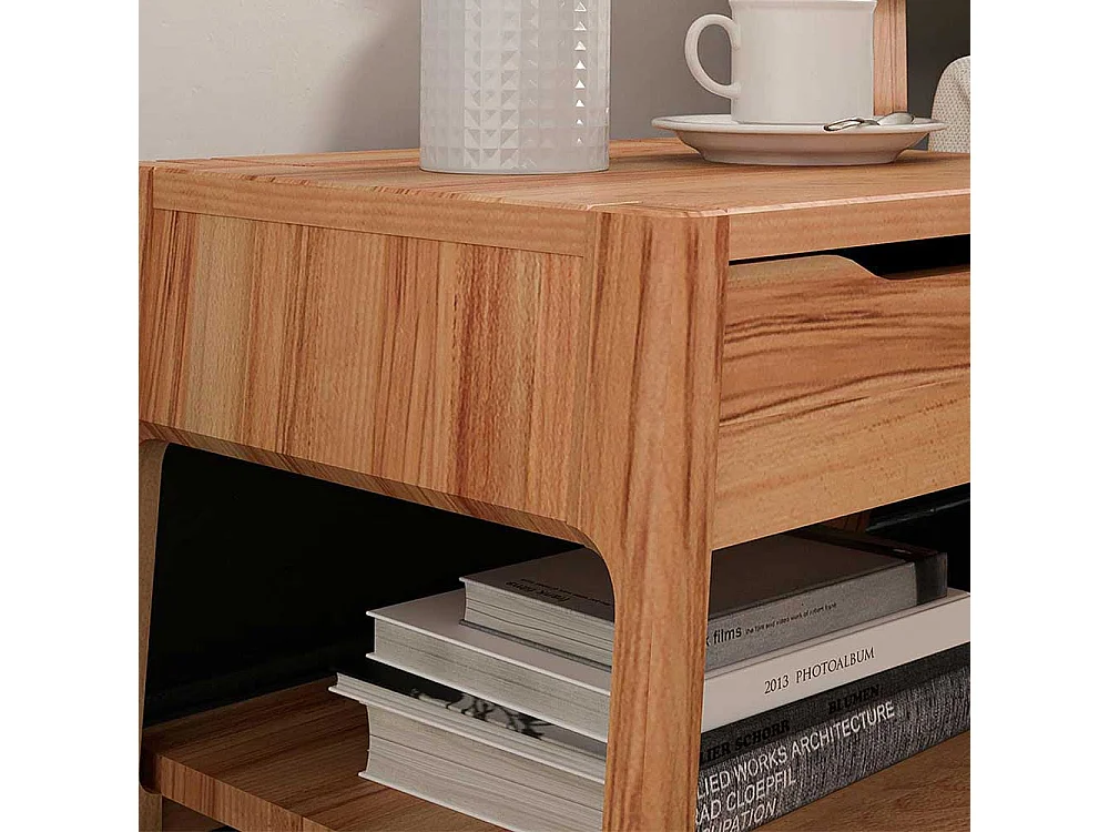 Naturholzbetten in Kernbuchefarben 94 cm Kopfteil