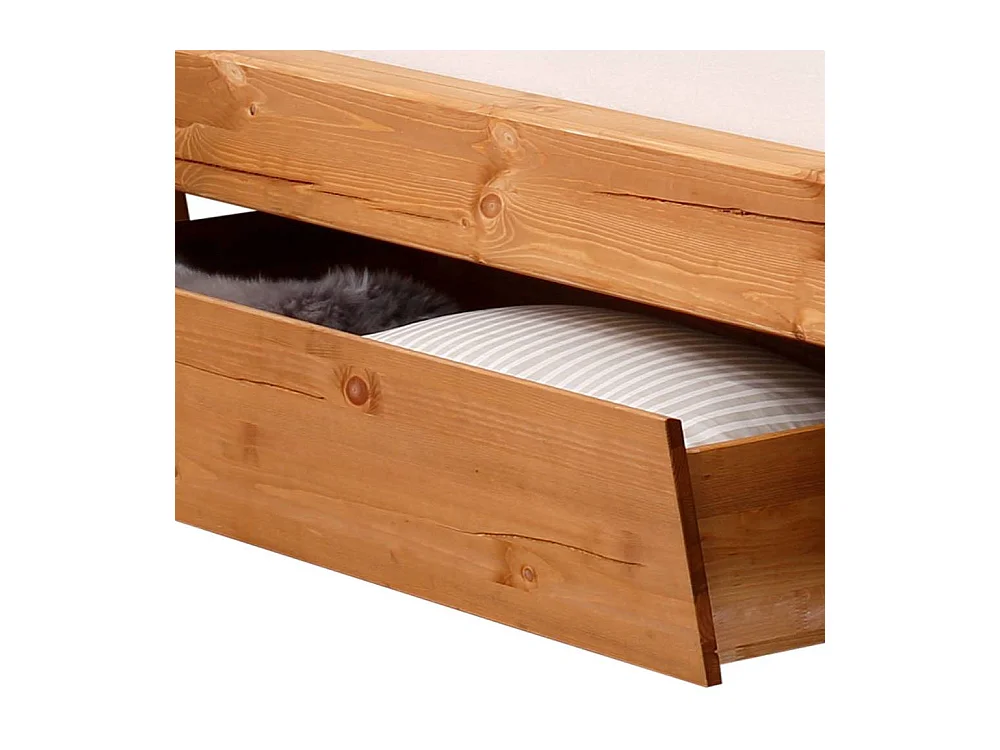 Holzbett Doppelbett auf Kufen mit Massivholz Oberfläche