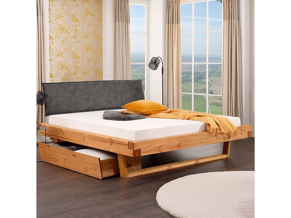 Holzbett Doppelbett aus Massivholz mit Massivholz Oberfläche