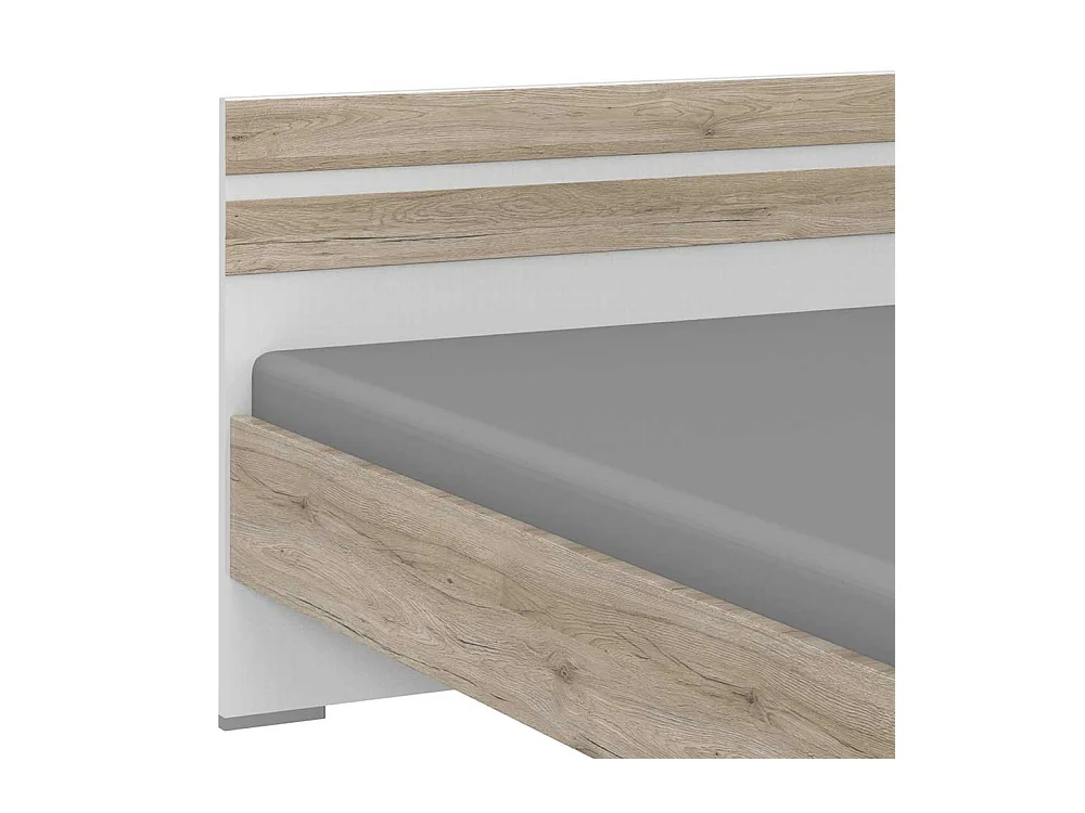 Günstiges Jugendbett in Eiche San Remo und Weiß Made in Germany