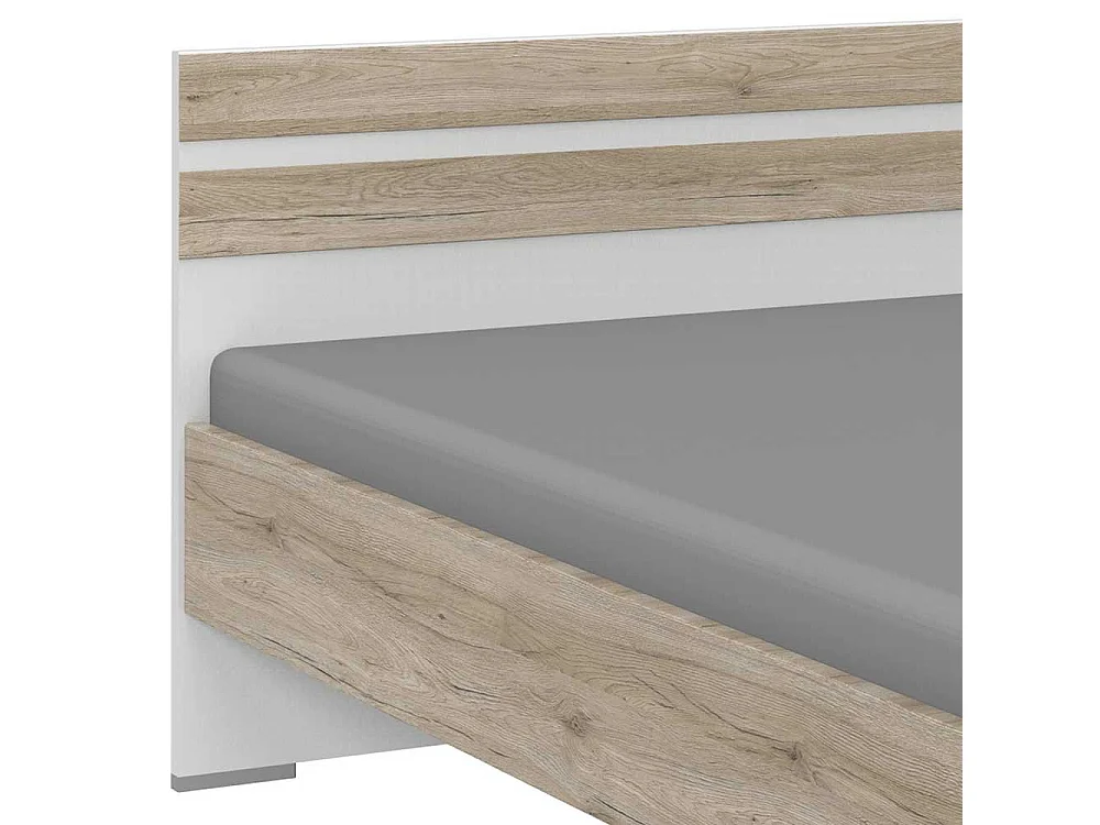 Günstiges Jugendbett in Eiche San Remo und Weiß Made in Germany