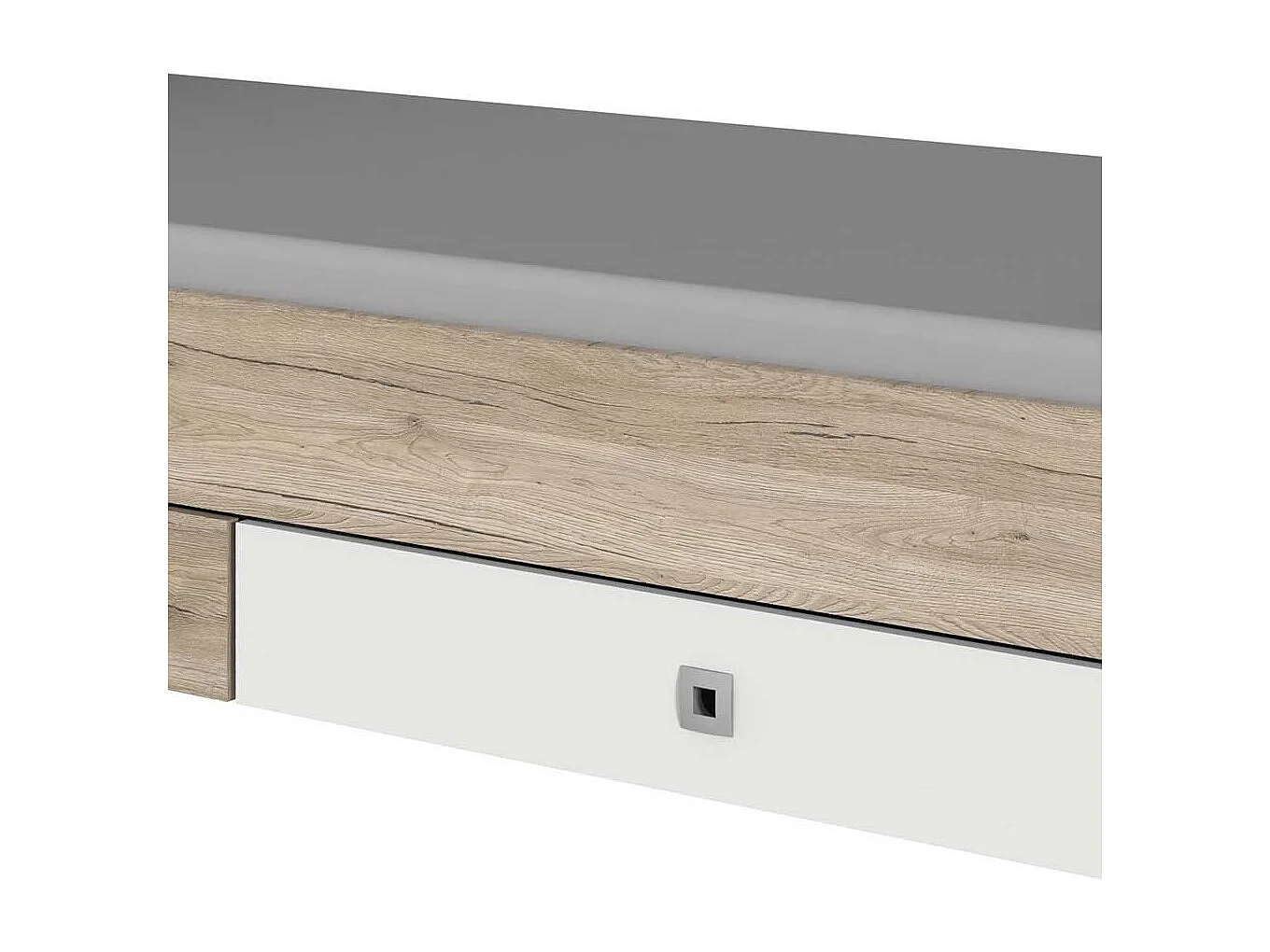 Günstiges Jugendbett in Eiche San Remo und Weiß Made in Germany